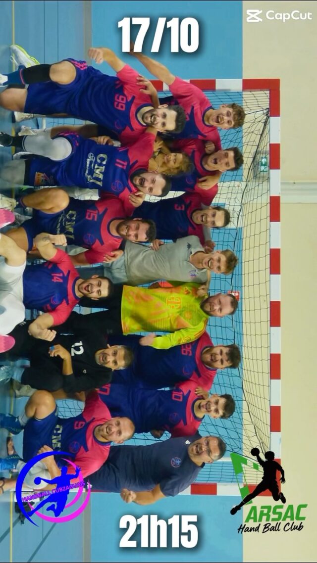 🇫🇷MATCH DAY – COUPE DE FRANCE ! 🩷💙
Nos Seniors Garçons du Handball Cubzaguais disputent le 1er tour de la Coupe de France !
📅 Samedi 17 octobre 
🕘 Coup d’envoi à 21h15
🤾‍♂️ Handball Cubzaguais 🆚 Arsac
Venez nombreux pour leur apporter du soutien et faire un maximum de bruit !
💙🩷 TOUS ENSEMBLE, TOUS DERRIÈRE NOS SENIORS ! 💙🩷