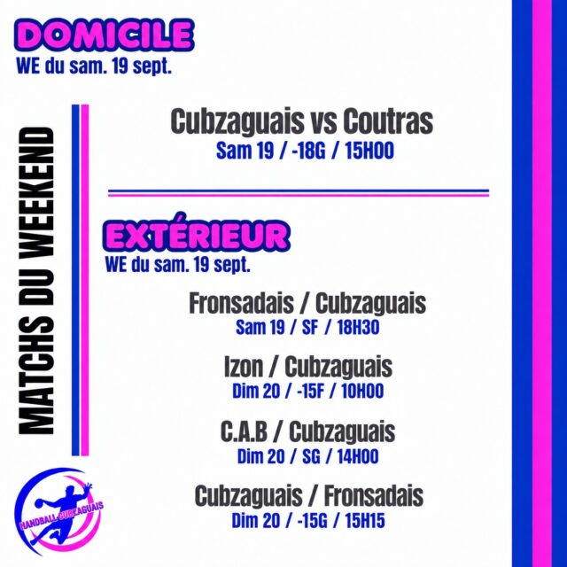 🩷💙C'est la reprise pour nos équipes !
Venez nombreux encourager nos équipes !🩷💙